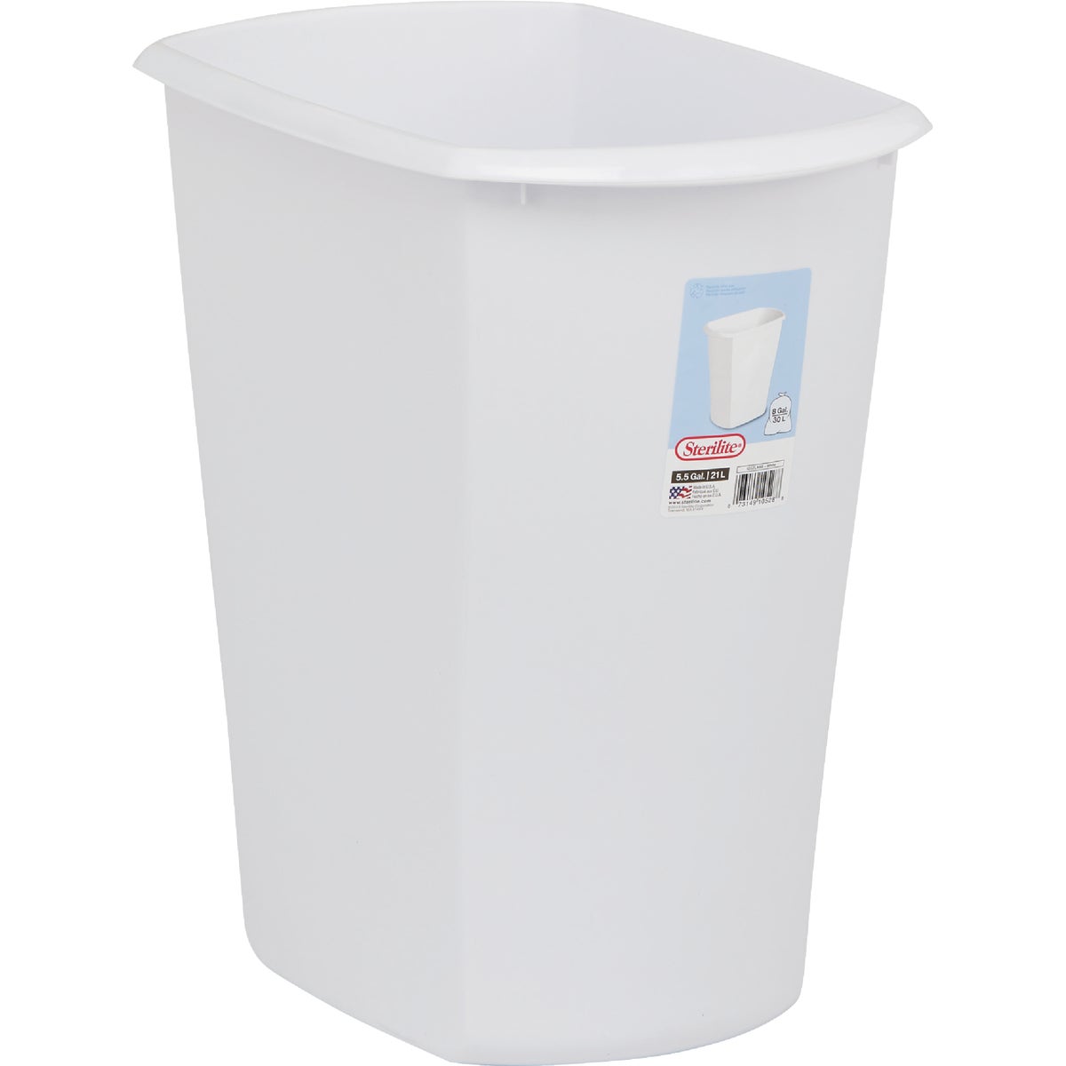 Rubbermaid 21 Qt. White Wastebasket