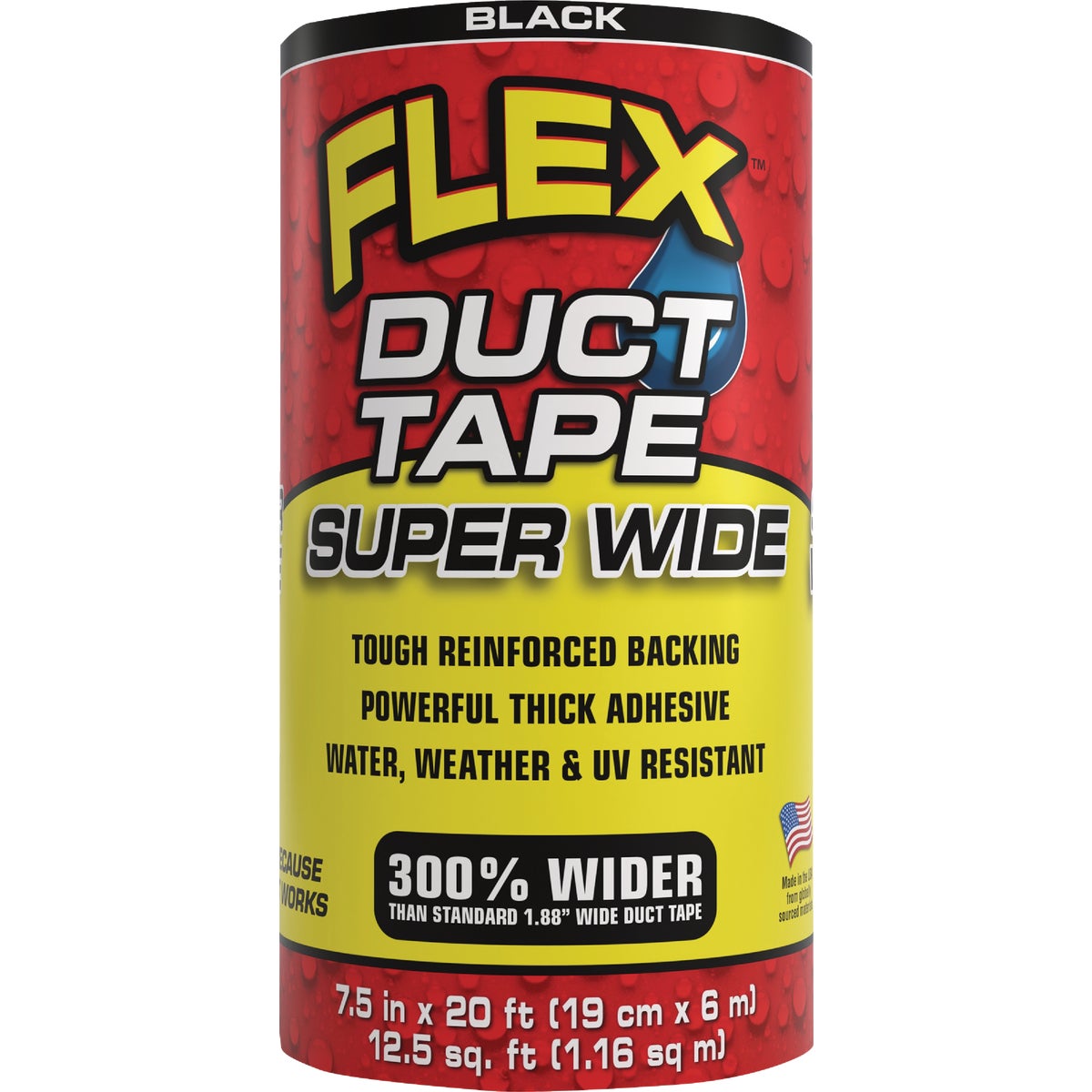 Flex 7.5 In. x 20 Ft. Black Duct Tape