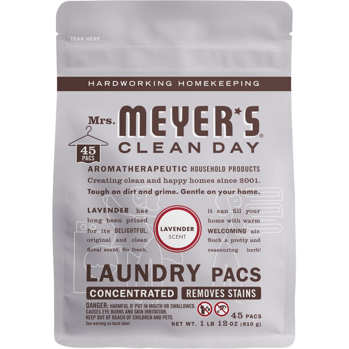 Mrs. Meyer's 45 Load Lavender Clean Day Laundry Pod Detergent