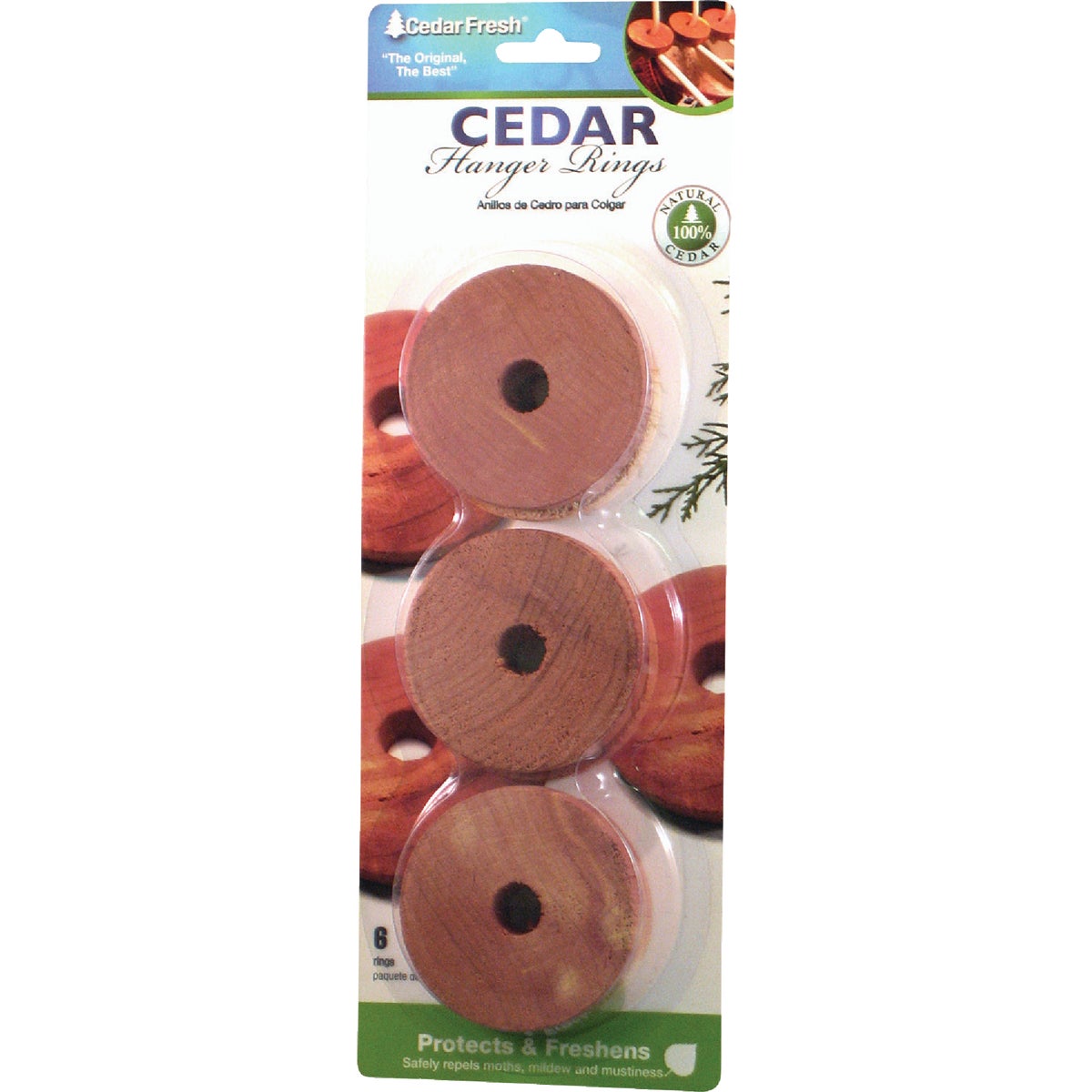 Cedar Fresh .375 In. H. x 2 In. Dia. Cedar Hanger Rings (6-Pack)