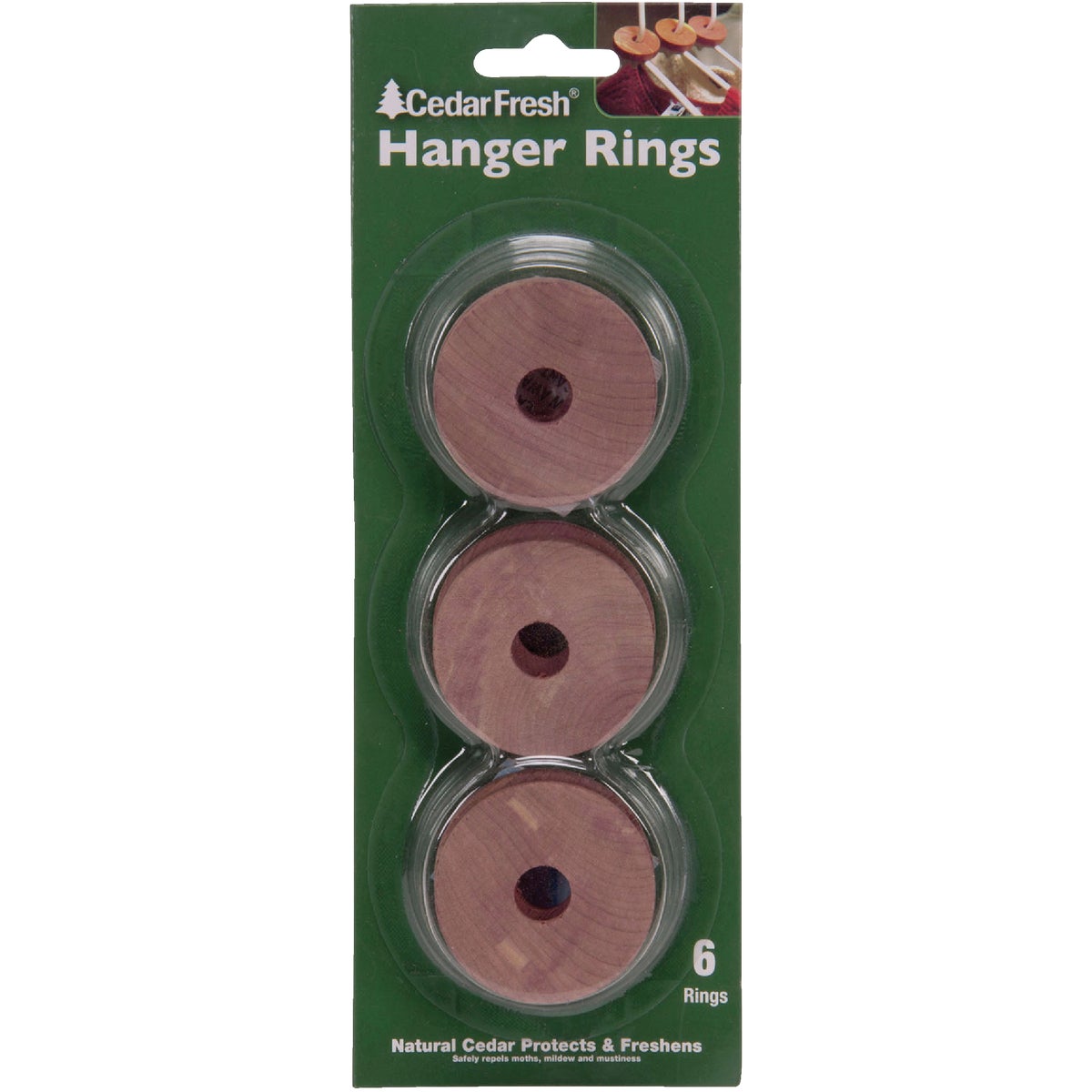 Cedar Fresh .375 In. H. x 2 In. Dia. Cedar Hanger Rings (6-Pack)