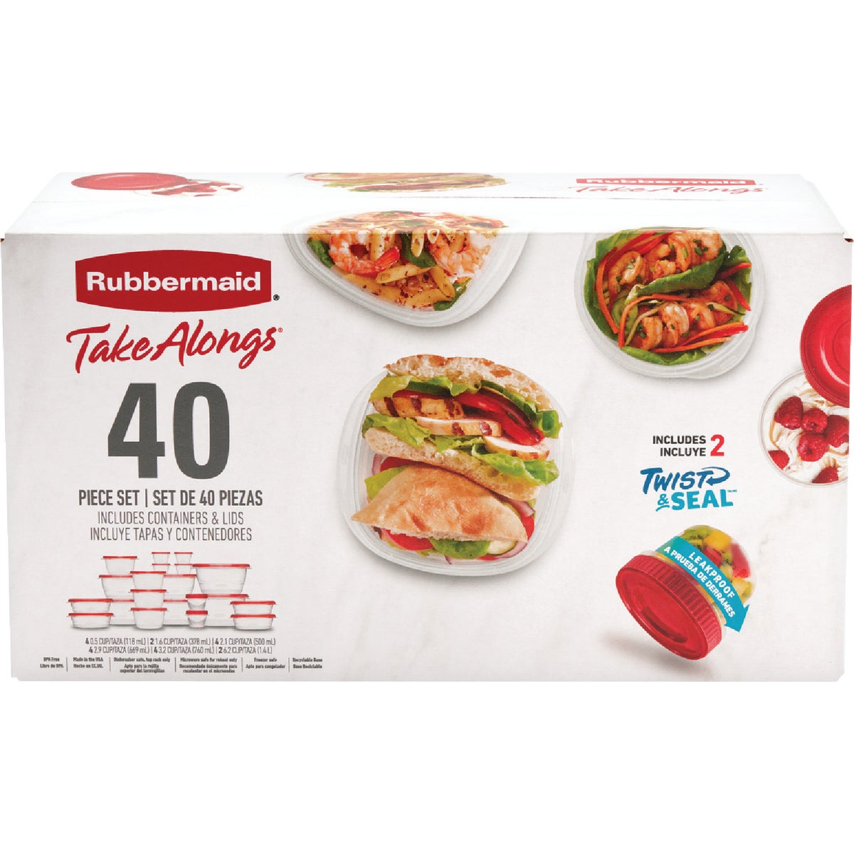 Rubbermaid Take Alongs Ruby Red Food Storage Container Set (40-Piece)