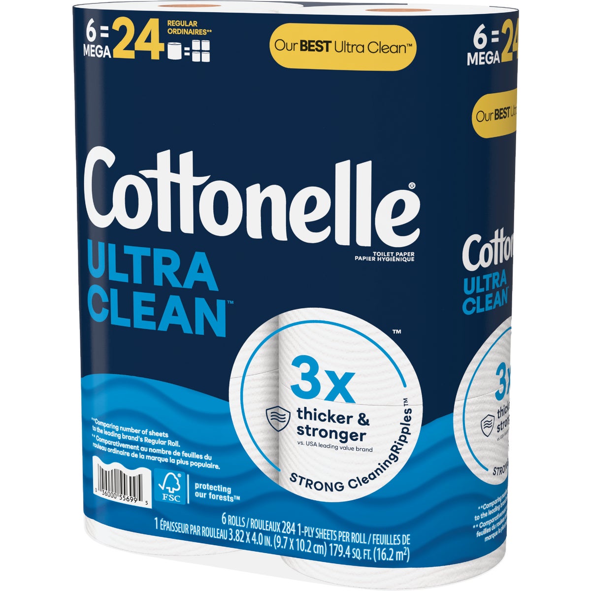 Cottonelle Ultra Clean Toilet Paper (6-Mega Rolls)