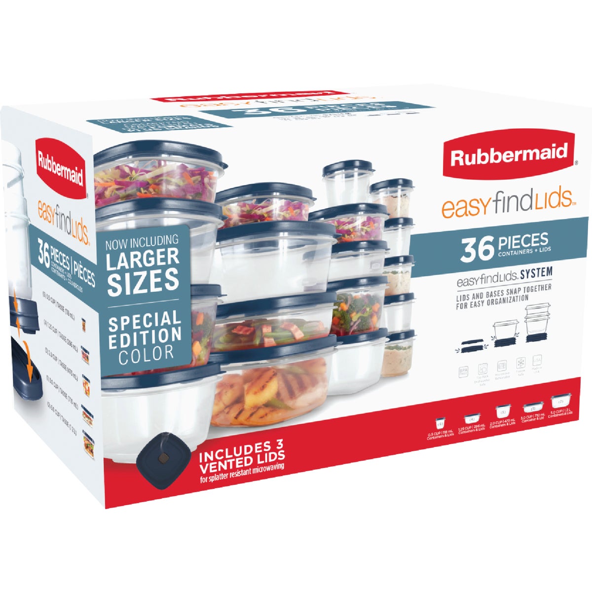 Rubbermaid Easy Find Lids Indigo Blue Special Edition Food Storage Container Set (36-Piece)