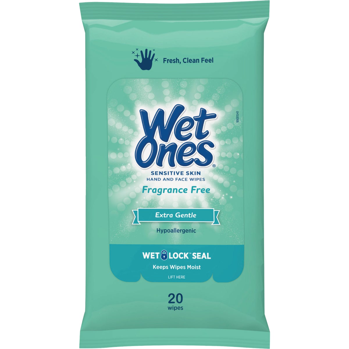 Wet Ones Fragrance-Free Sensitive Skin Travel Pack Hand & Face Cleaning Wipes (20-Count)