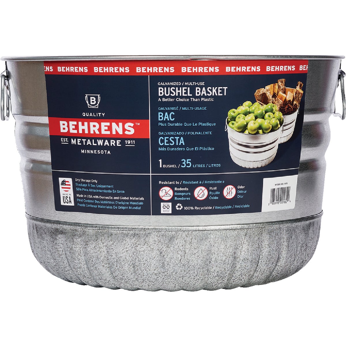 Behrens Galvanized Utility Tub Basket