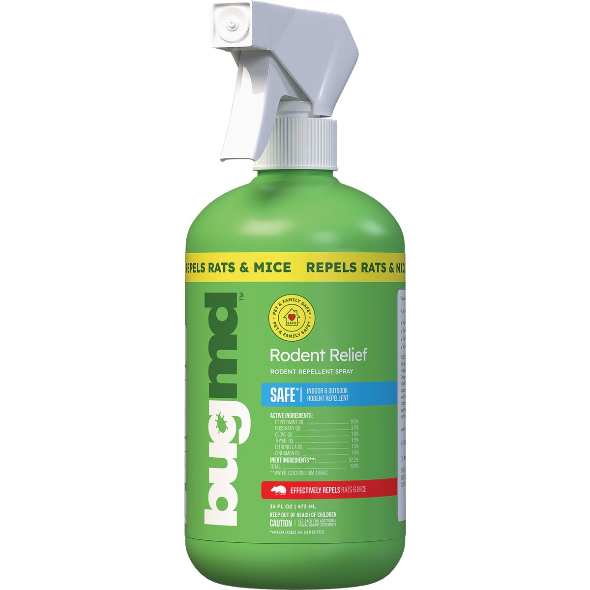 BugMD Rodent Relief 16 Oz. Ready to Use Trigger Spray Rat & Mouse Repellent
