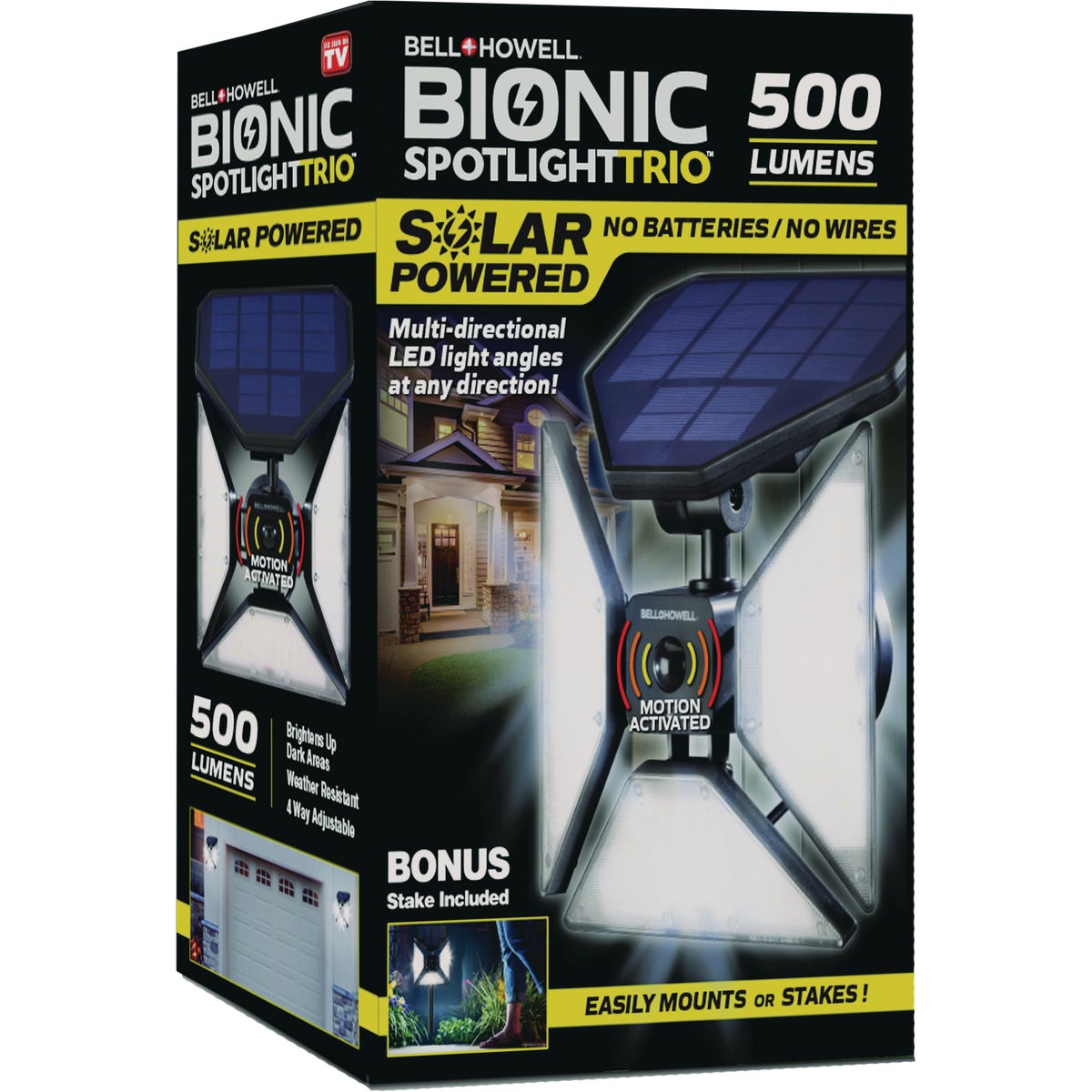 Bell+Howell Bionic SpotlightTrio Solar Powered Security Light Fixture