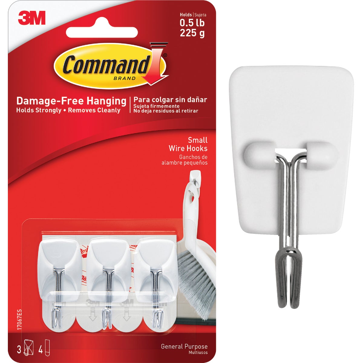 Command .5 Lb. Capacity Wire Adhesive Hook (3-Pack)