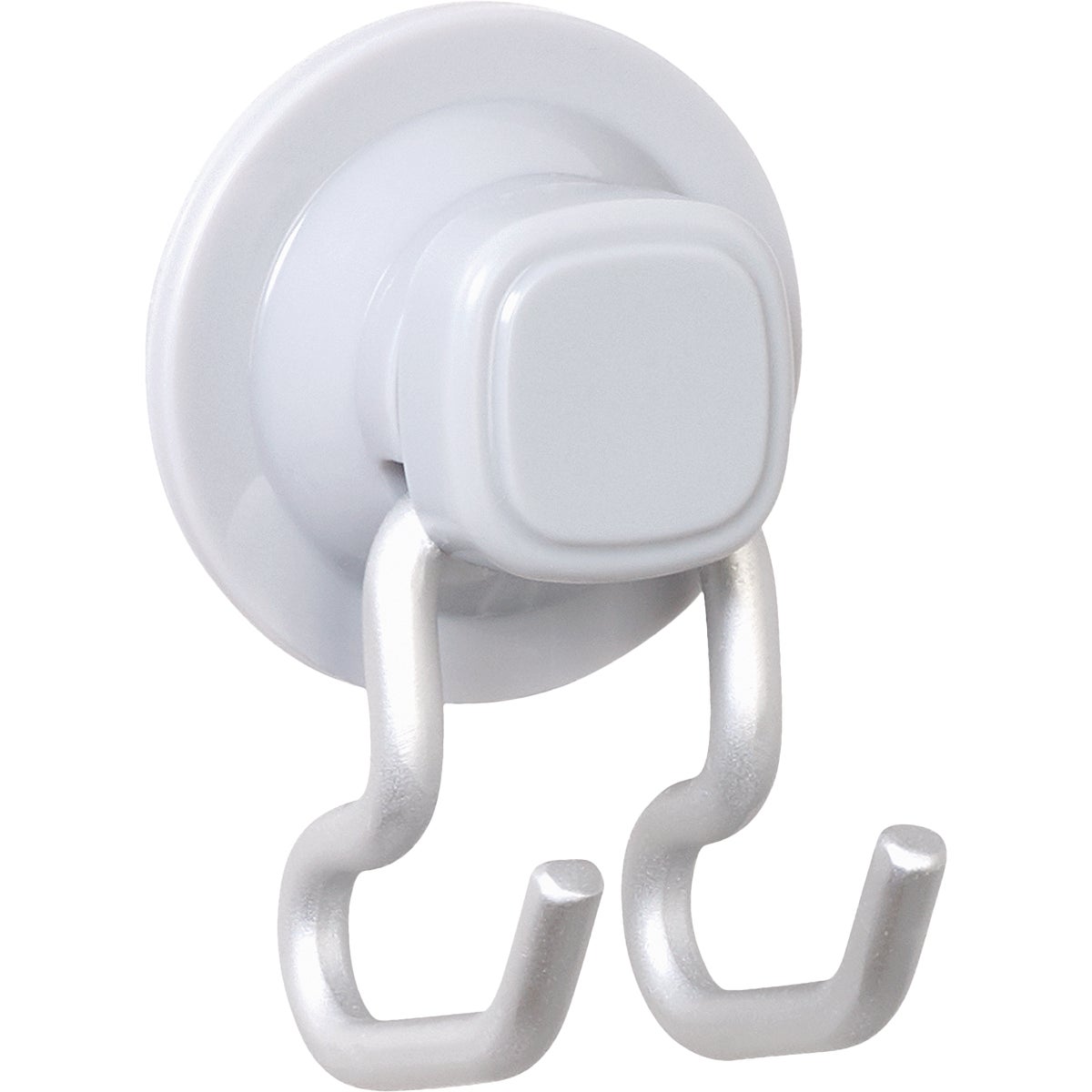 Zenna Home Rustproof Satin Chrome Power Grip Pro Adhesive/Suction Shower Storage Hook