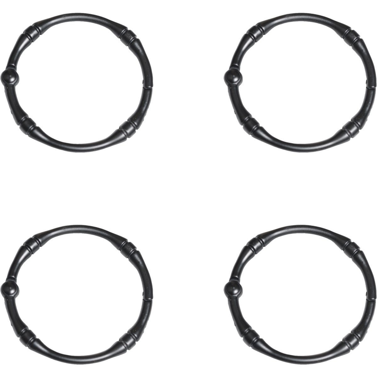 Zenna Home Rustproof Matte Black Shower Curtain Rings (12-Count)
