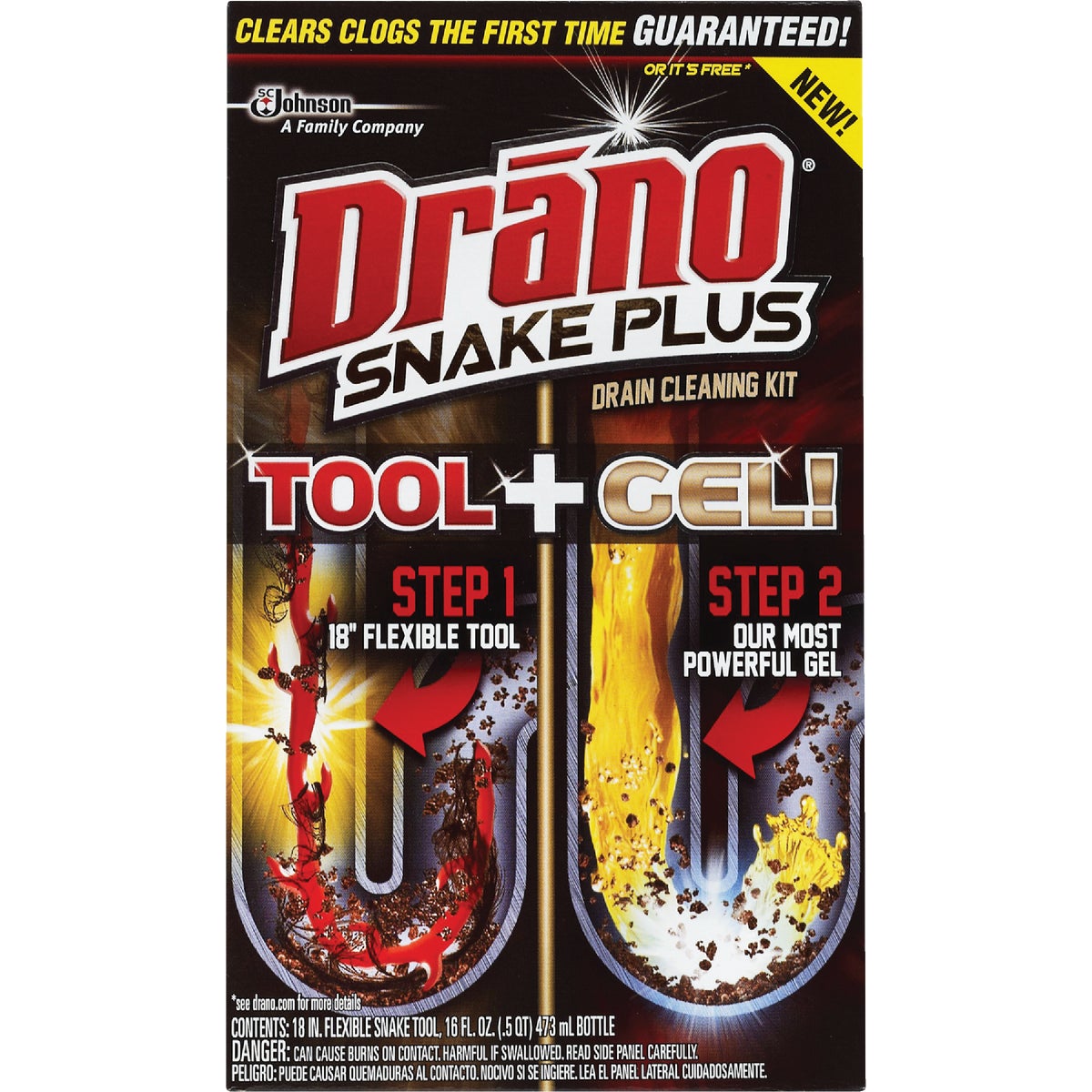 Drano 16 Oz. Snake Plus Gel Drain Cleaning Kit