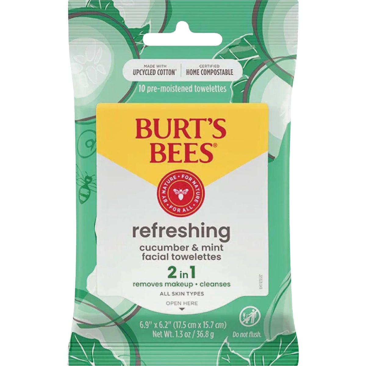 Burt's Bees Refreshing Cucumber Mint Facial Towelettes (10-Count)