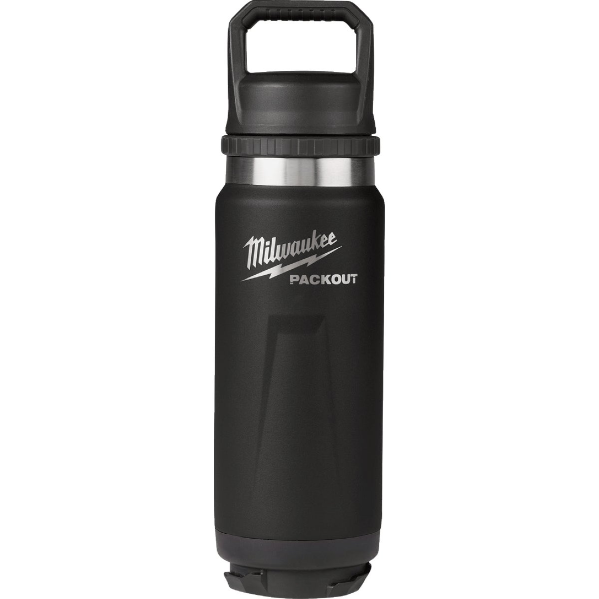 Milwaukee PACKOUT 24 Oz. Black Insulated Bottle with Chug Lid