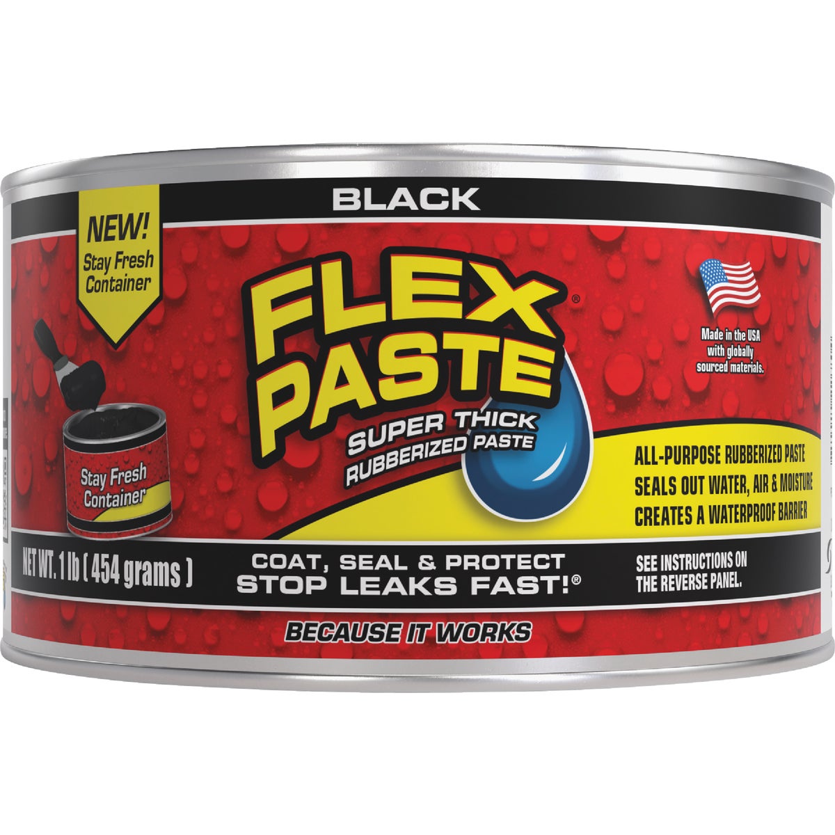 Flex Paste 1 Lb. Rubber Sealant, Black