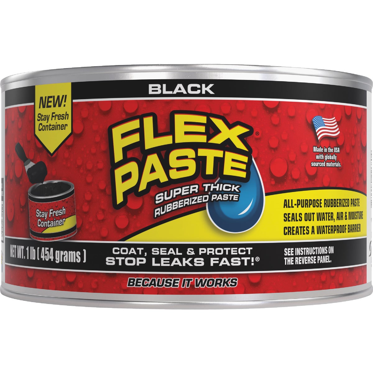 Flex Paste 1 Lb. Rubber Sealant, Black