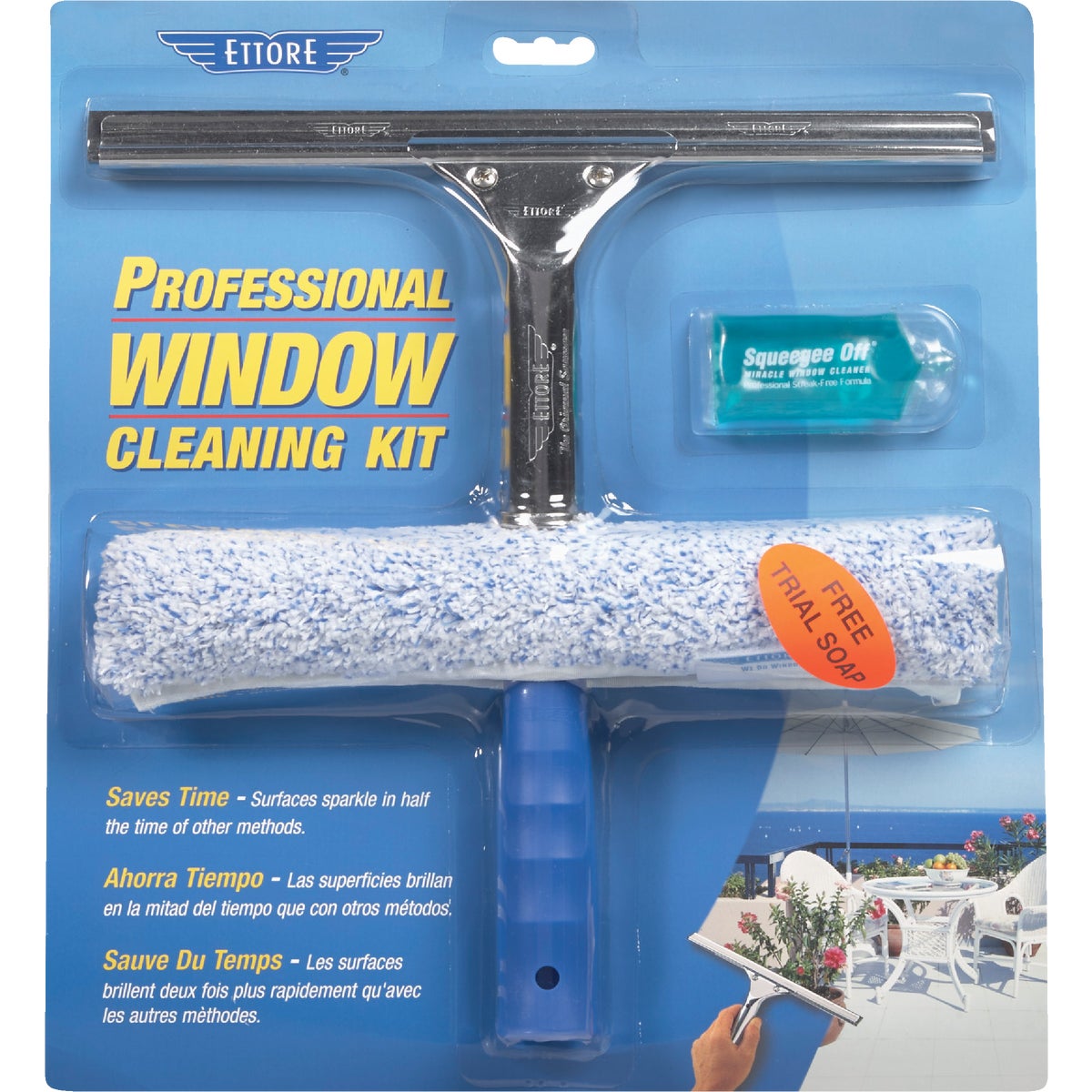 Ettore Rubber Window Cleaning Kit (3-Piece)