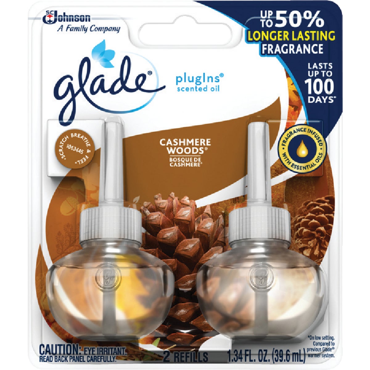 Glade PlugIns Cashmere Woods Scented Oil Refill (2-Count)