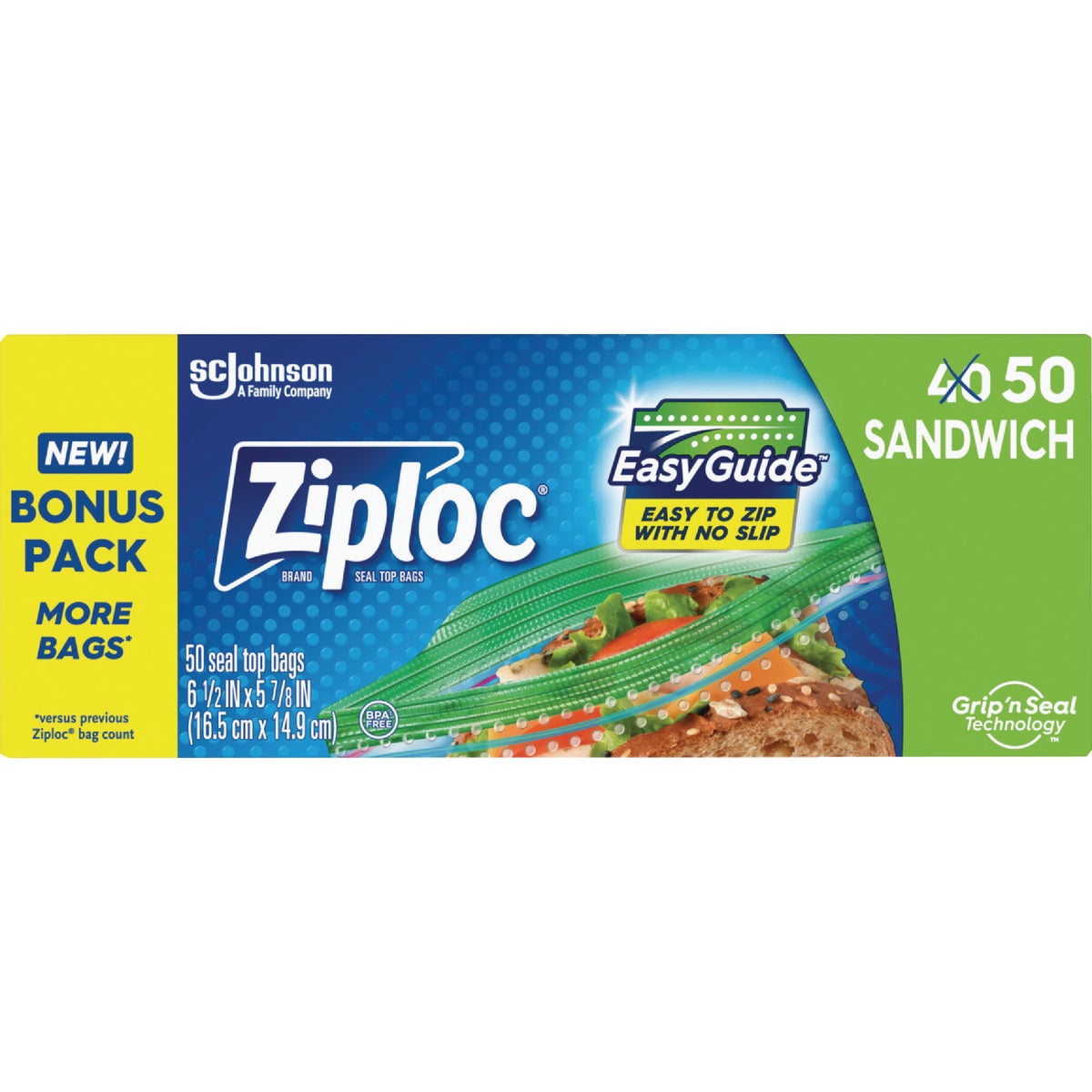 Ziploc Sandwich Food Storage Bag