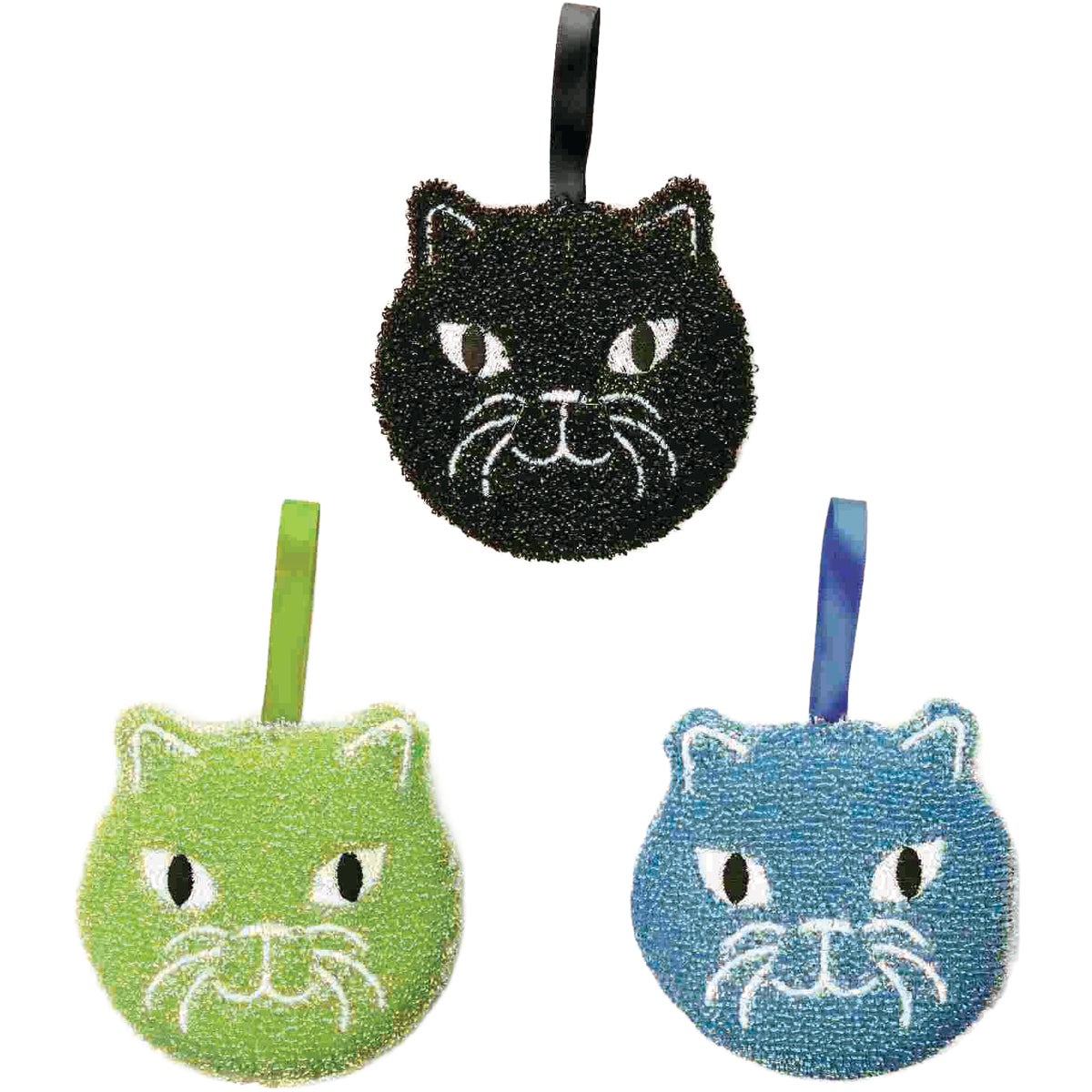 Kikkerland 4.3 In. x 2.5 In. Cat Scrub Sponge (3-Pack)