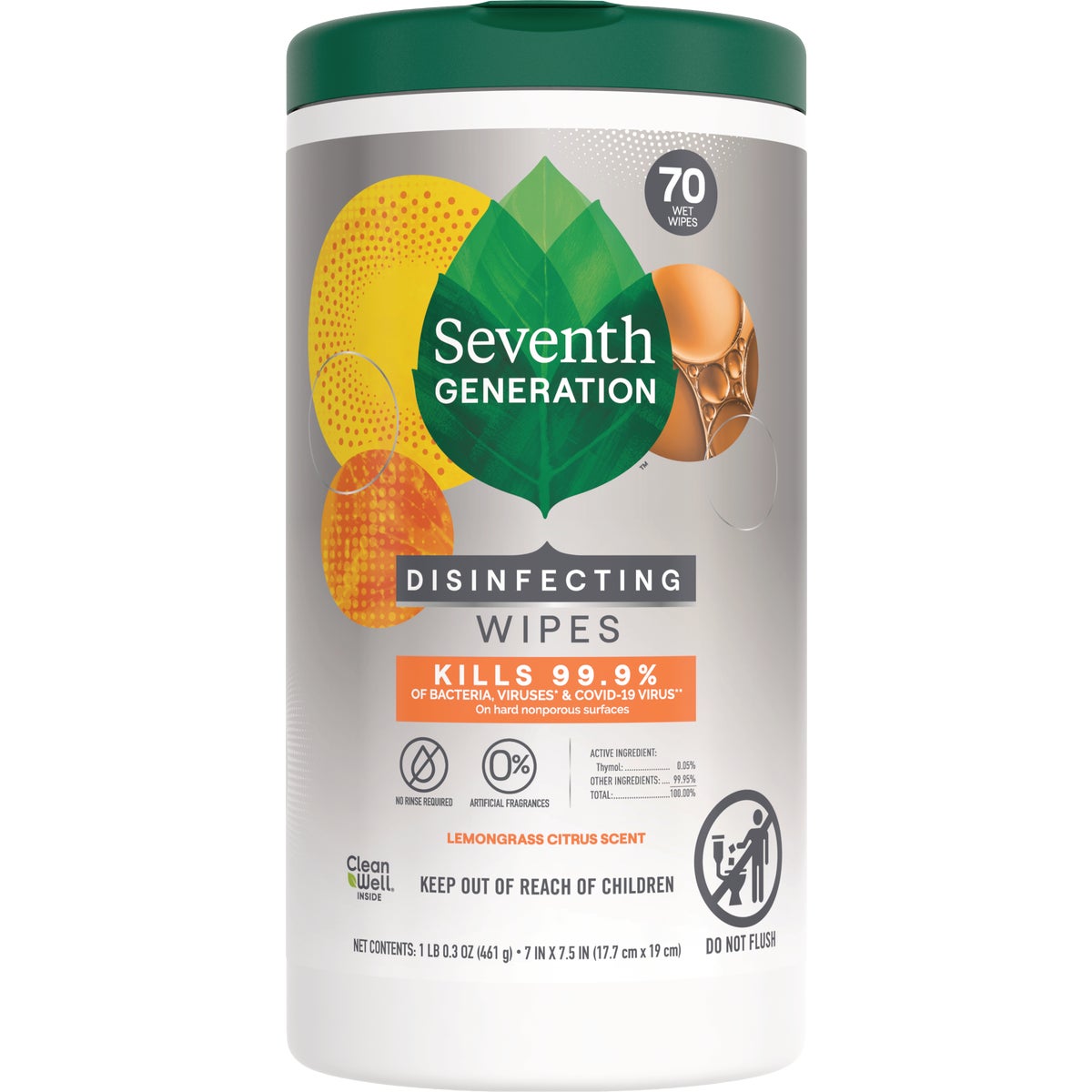 Seventh Generation Lemongrass Citrus Disinfecting Wipes (70-Count)