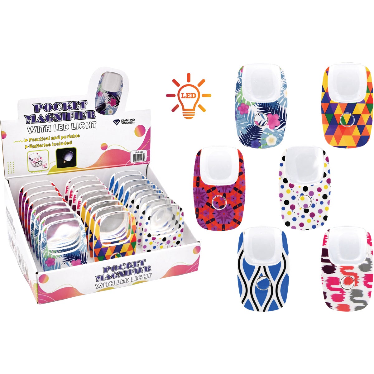 Diamond Visions Pocket Magnifier with LED Light