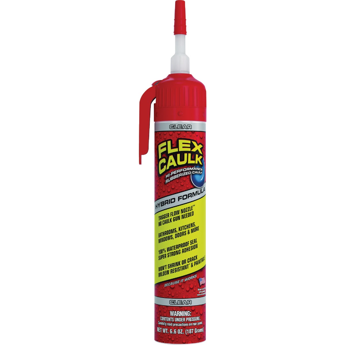Flex Caulk 6.75 Oz. Clear Hybrid Caulk Cartridge With Adjustble Nozzle