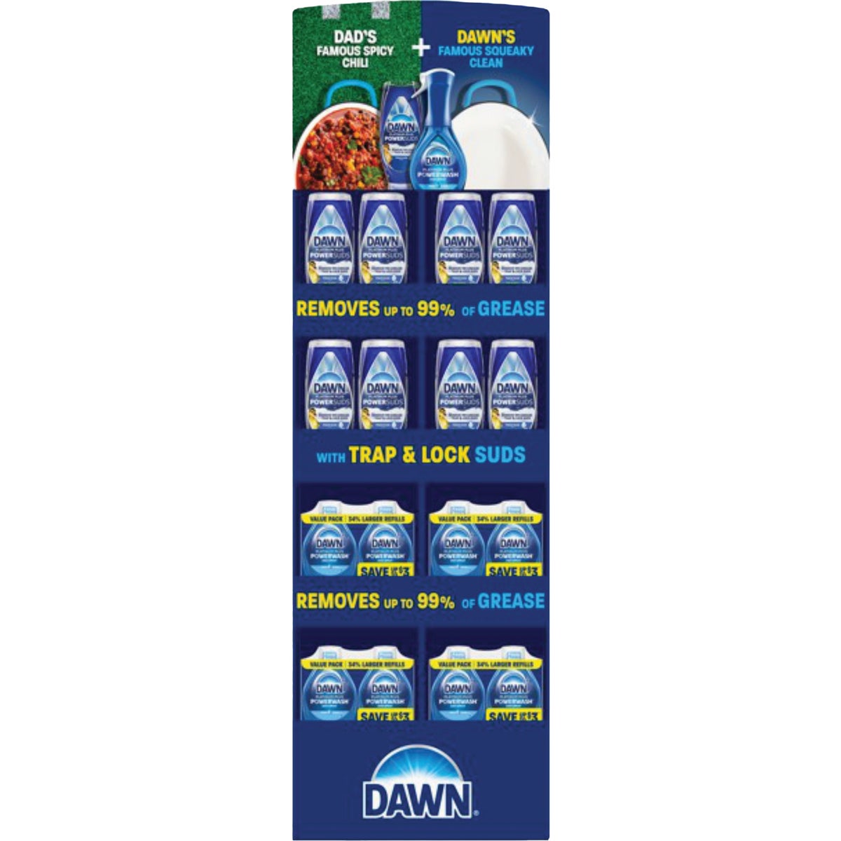 Dawn Platinum Plus Dish Spray and Dish Soap Display