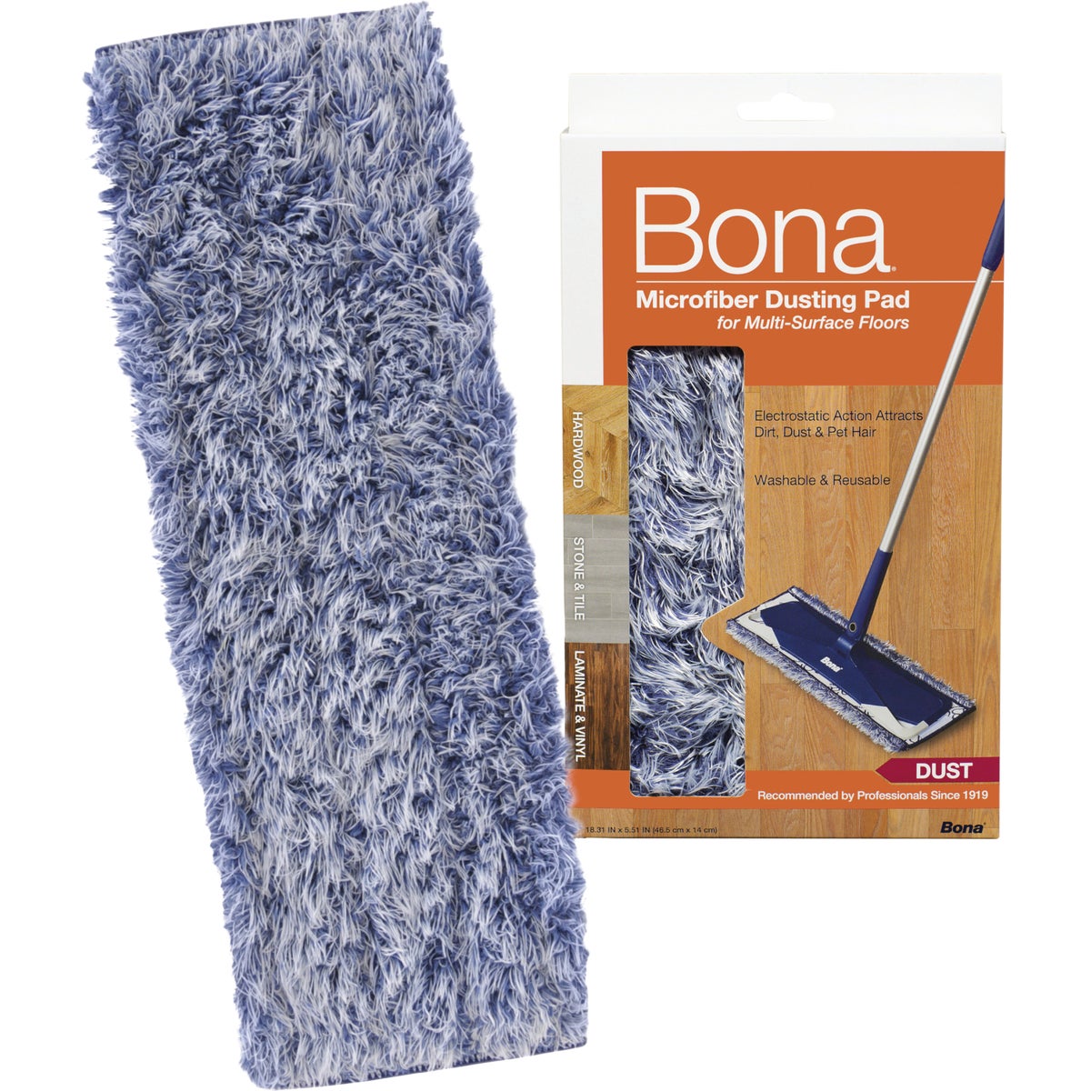 Bona 6 In. W. x 17.25 In. L. Microfiber Dusting Pad Mop Refill