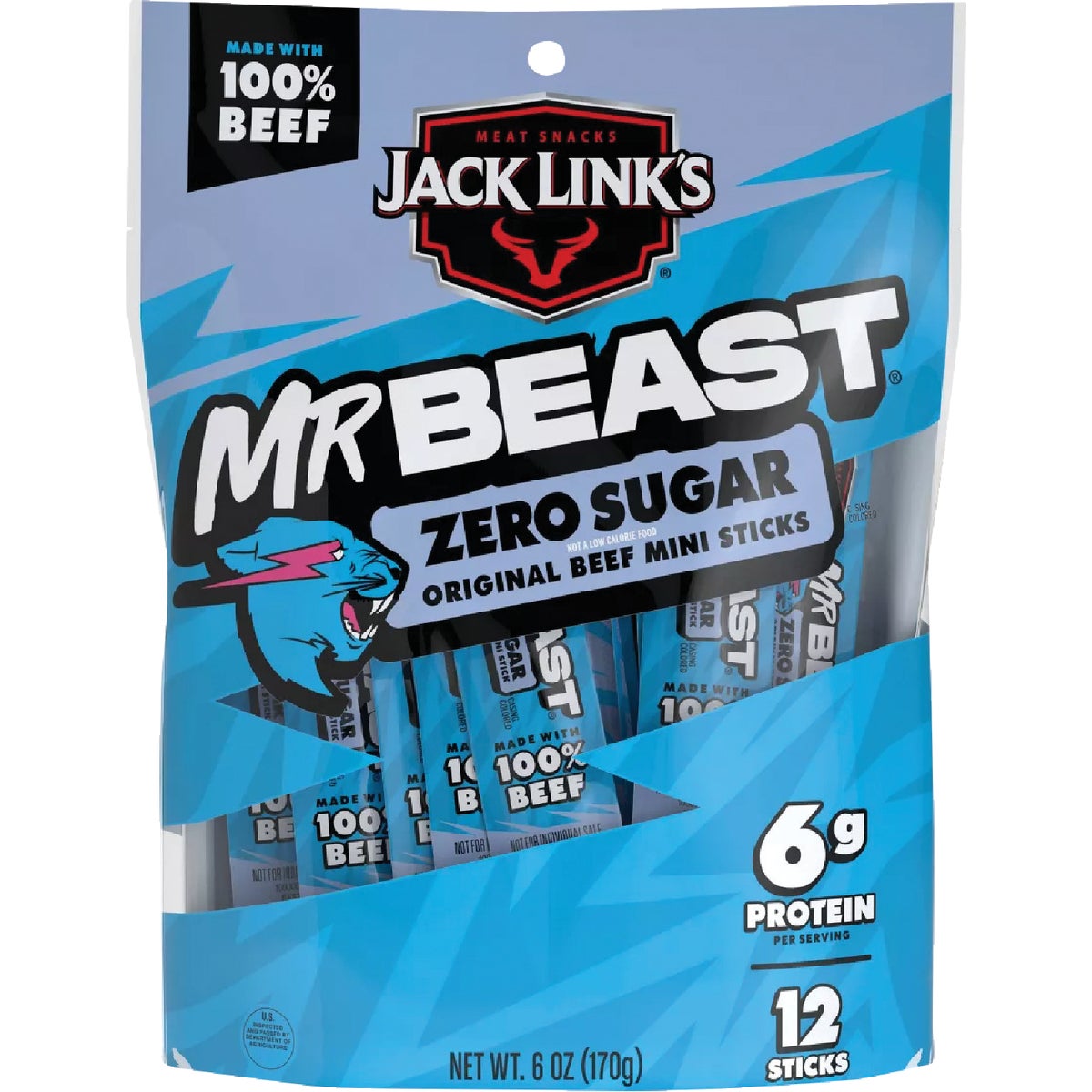 Jack Link's 6 Oz. Zero Sugar Beef Sticks (12-Pack)