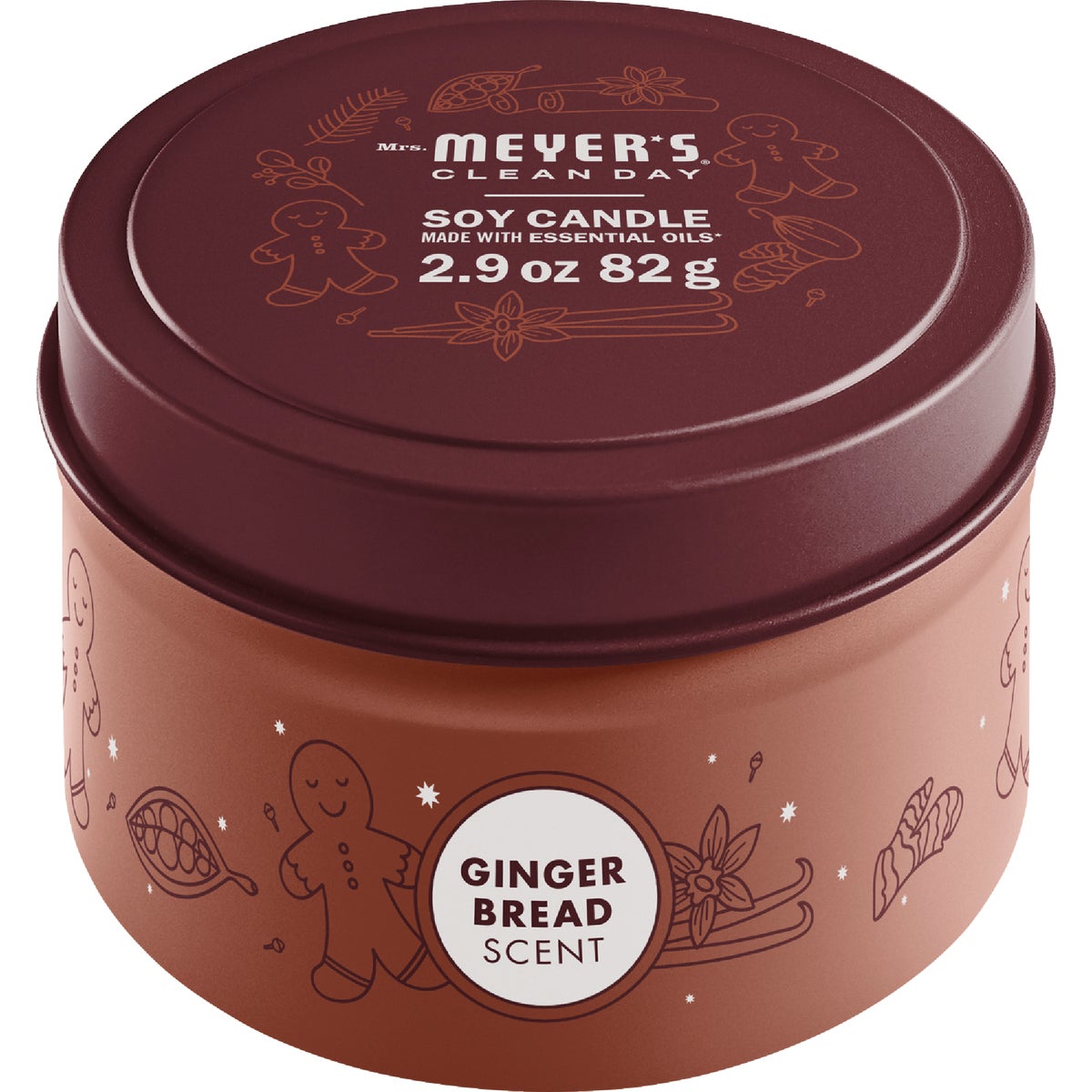Mrs. Meyer's Clean Day 2.9 Oz. Gingerbread Small Tin Soy Candle