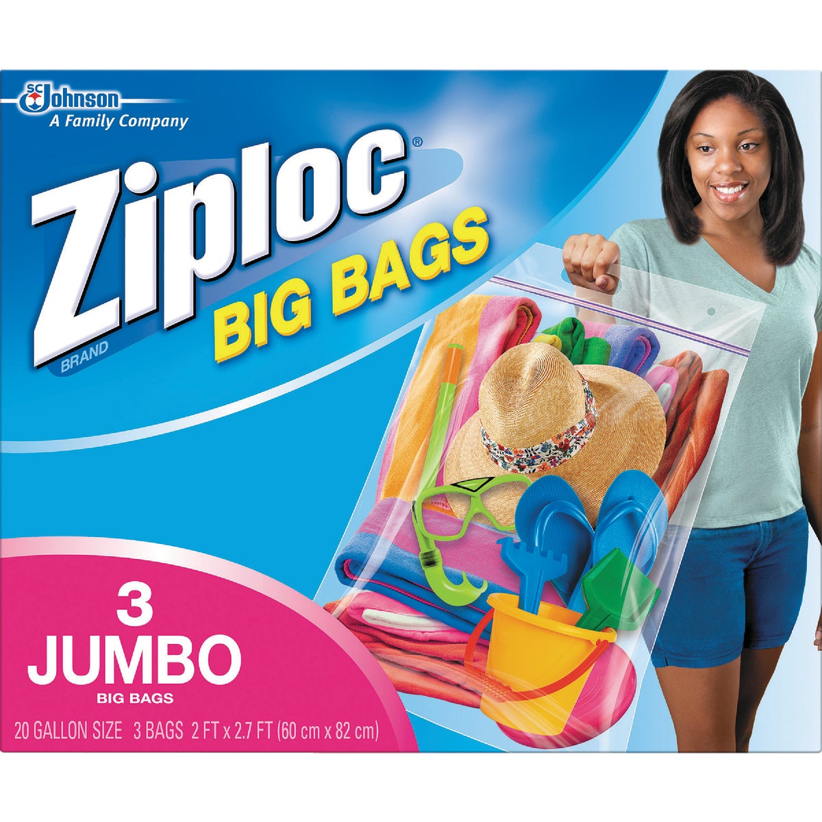 Ziploc Big Bag 20 Gallon XXL Storage Bags, (3-Count)