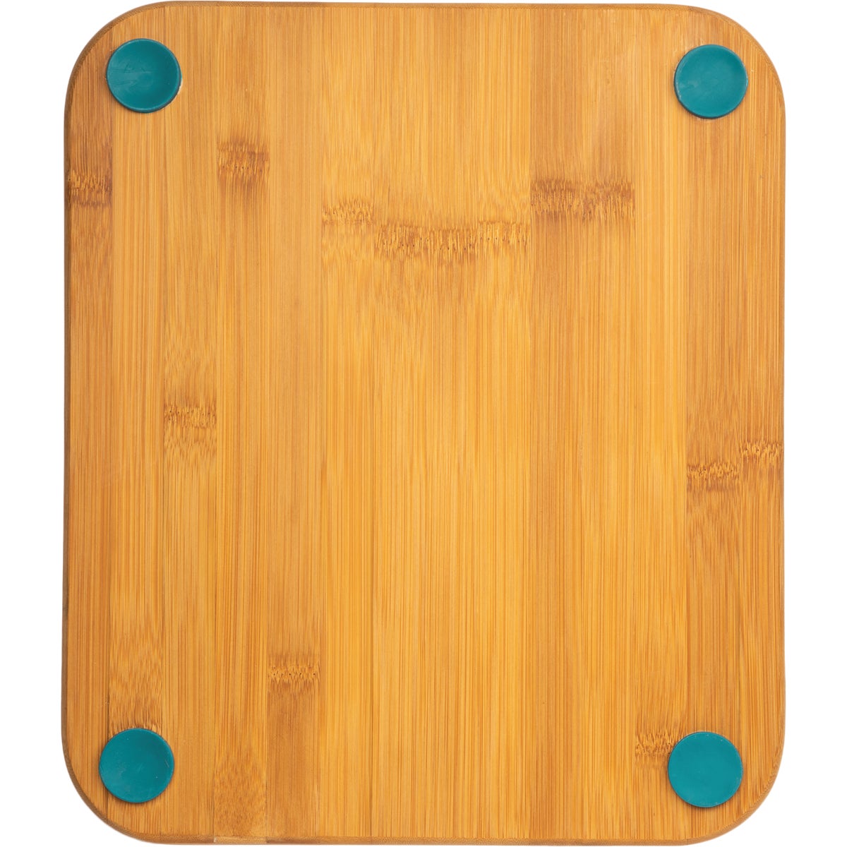 Core Bamboo 12 In. Square Natural Lake Blue Foot Grip Cutting Board