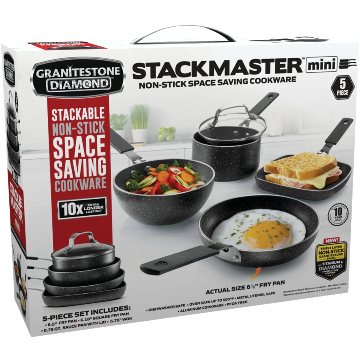GraniteStone Diamond Stack Master Mini Cookware Set (5 Piece)