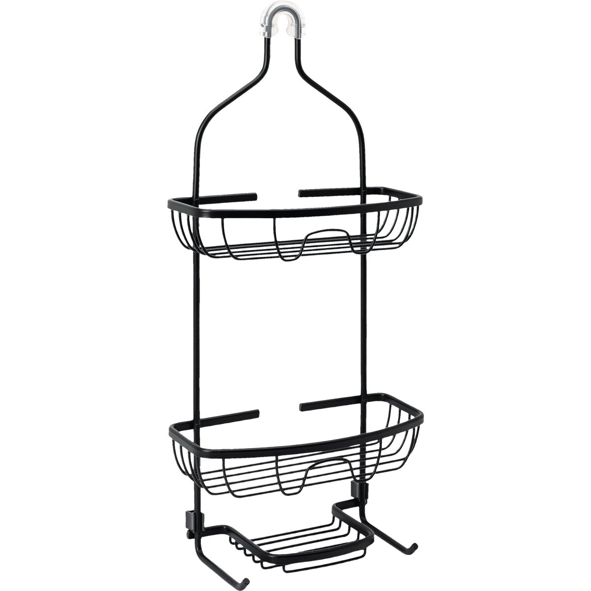 Zenna Home 11 In. x 24 In. Rustproof Hanging Shower Caddy, Matte Black