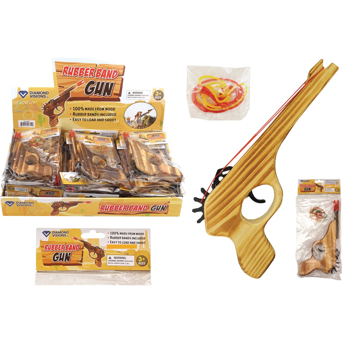 Diamond Visions Wooden Rubber Band Gun