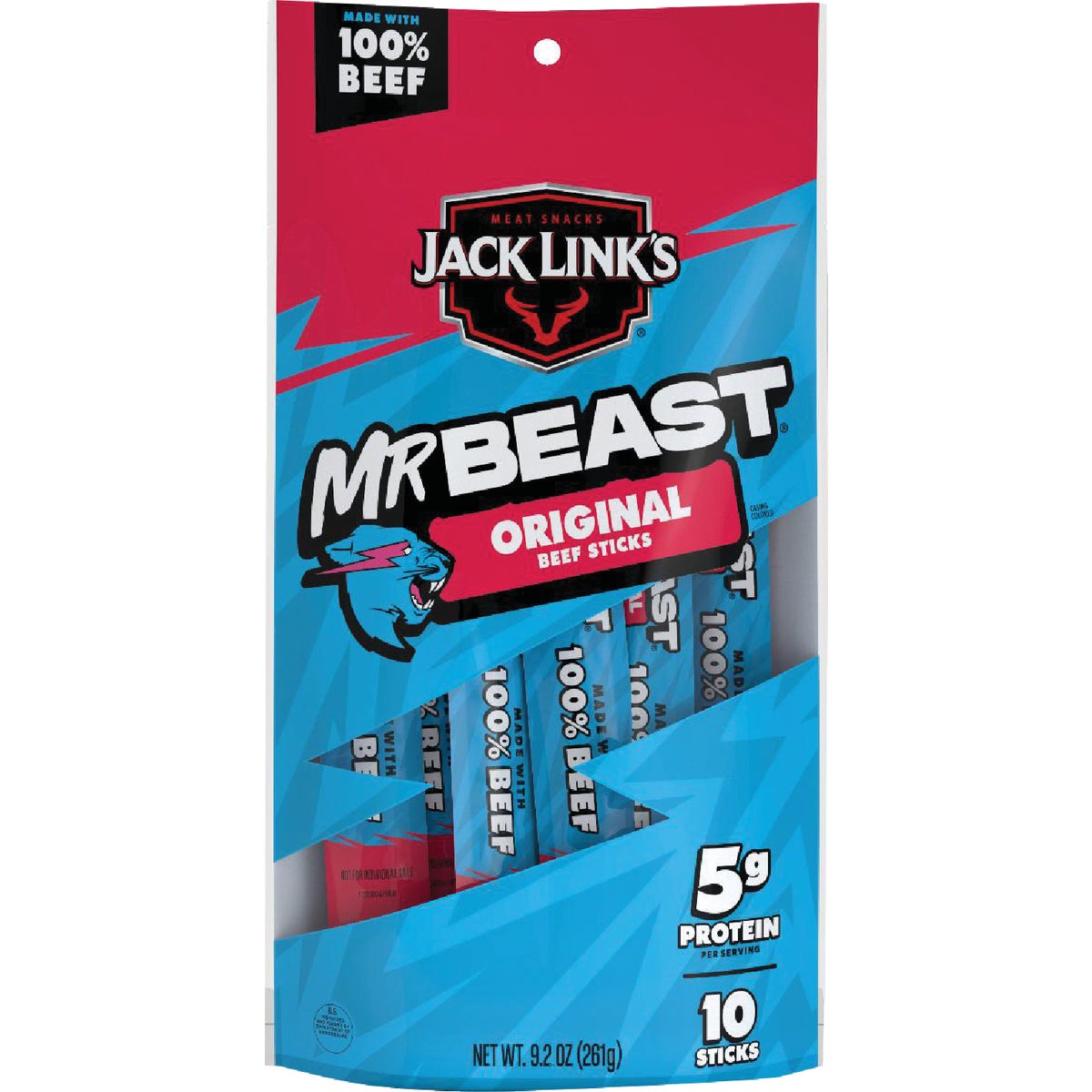 Jack Link's x Mr. Beast .92 Oz. Original Beef Sticks (10-Pack)
