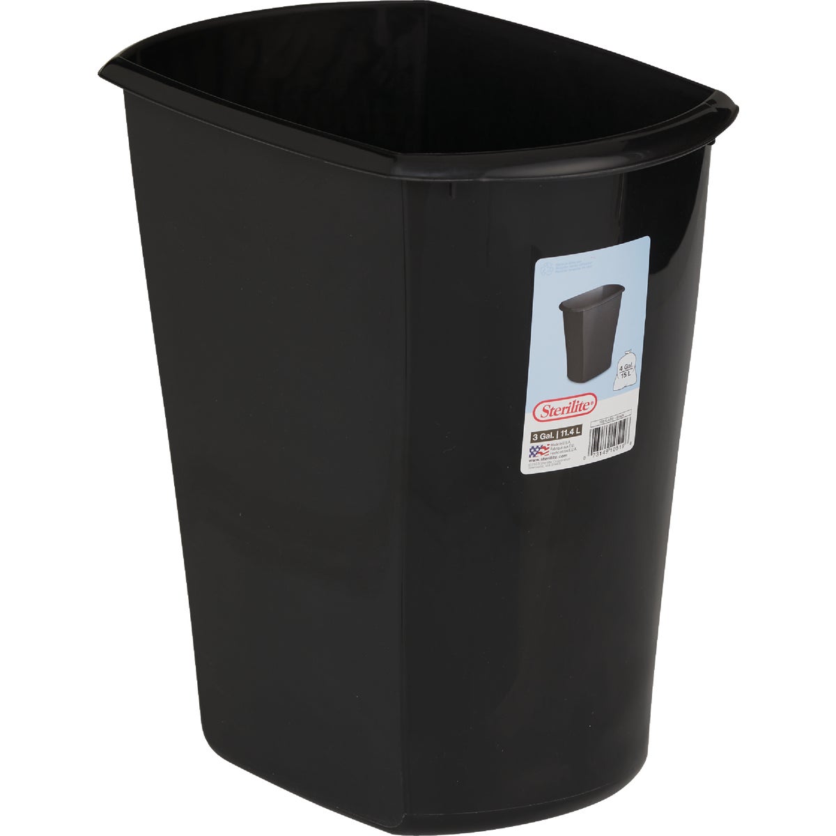 Sterilite 3 Gal./11.4 L Rectangular Wastebasket