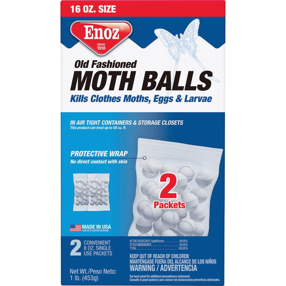 Enoz Old Fashioned 16 Oz. Moth Balls (2-Pack)