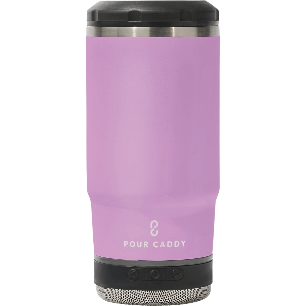Pour Caddy Chill & Brew 14 Oz. Pink Insulated Drink Holder with Speaker