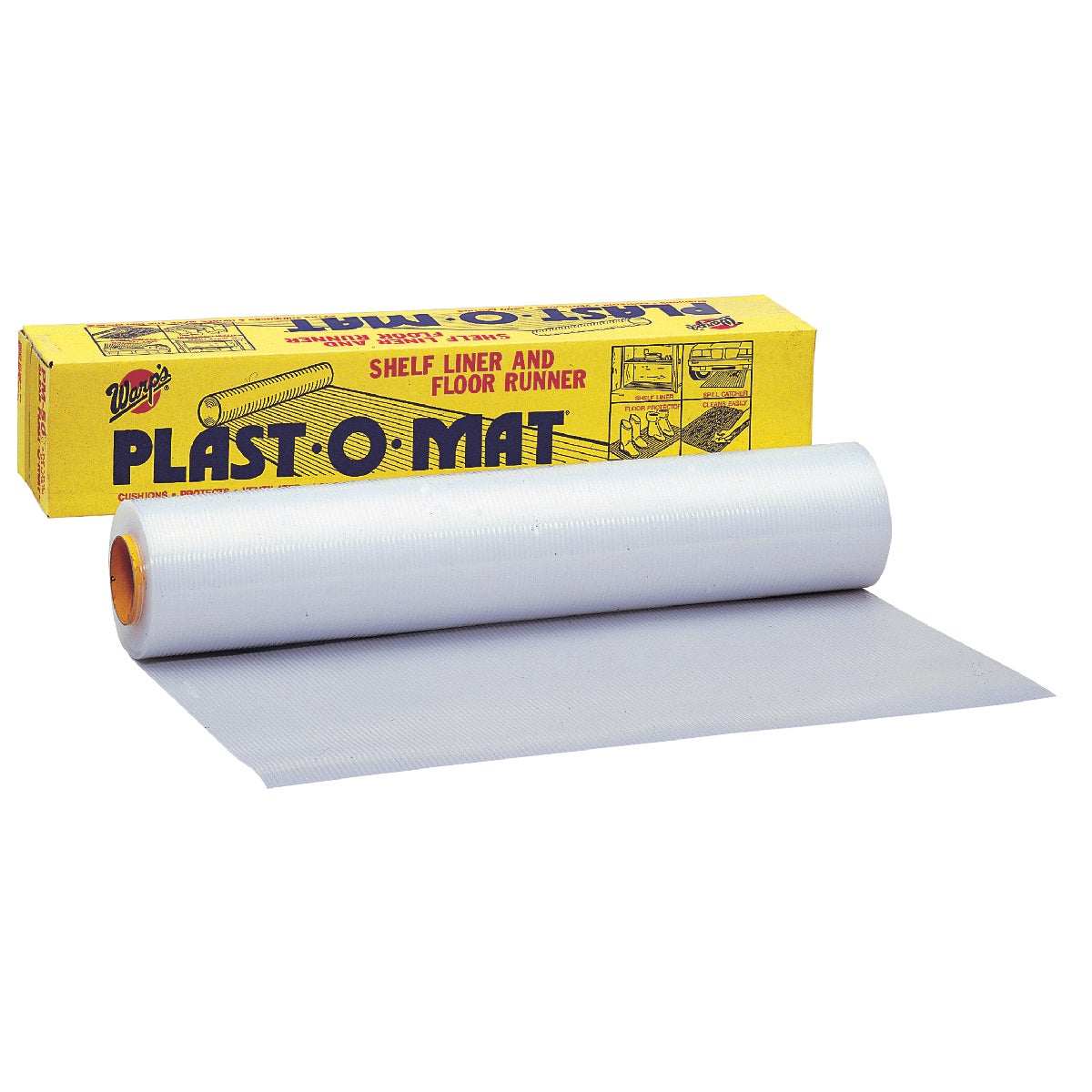 Plast-O-Mat 30 In. W x 50 Ft. L White Ribbed Floor Runner/Carpet Protector