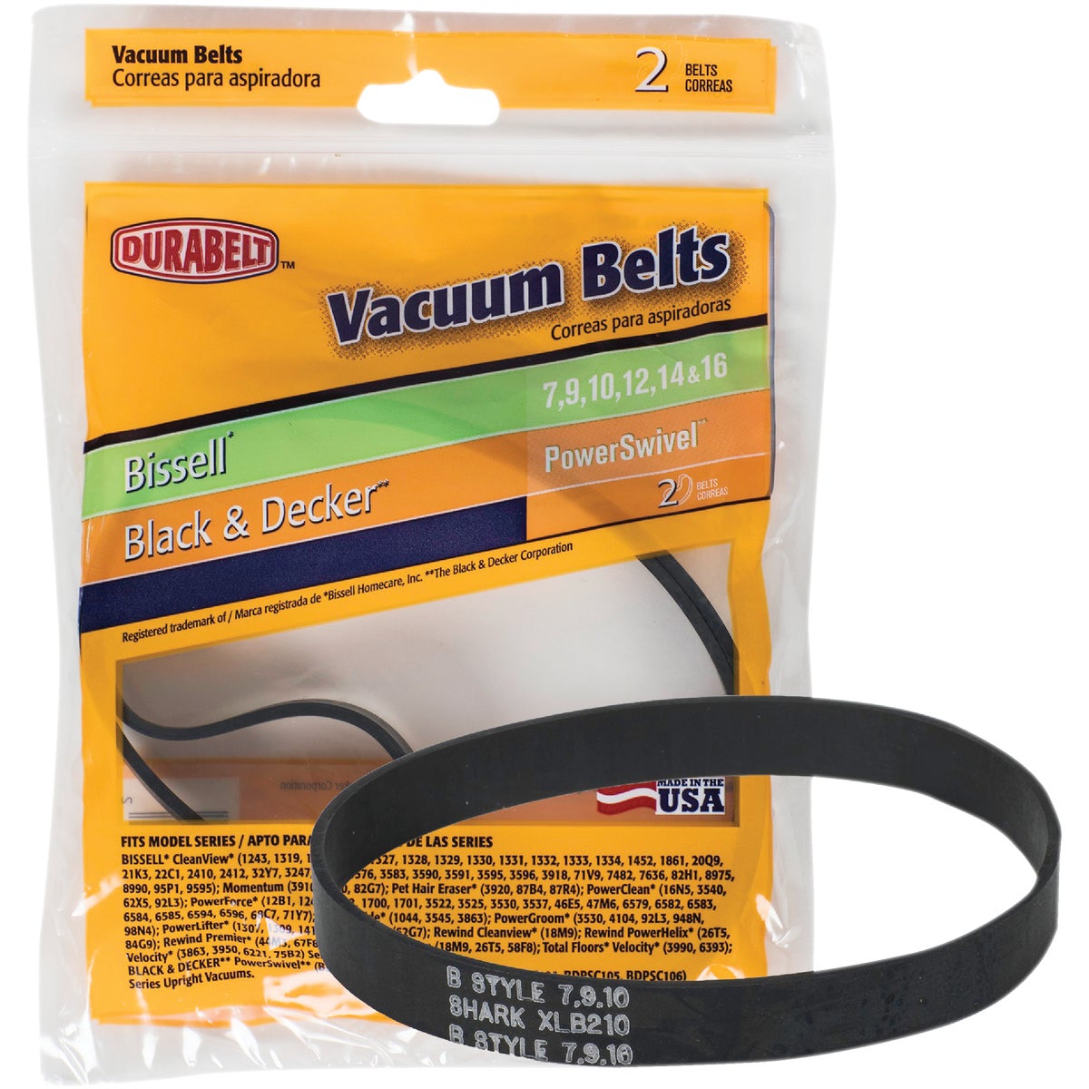 3M Filtrete Bissell 7, 9, 10, 12 & 14 CleanView, Momentum & Pet Hair Eraser Vacuum Belt (2 Pack)