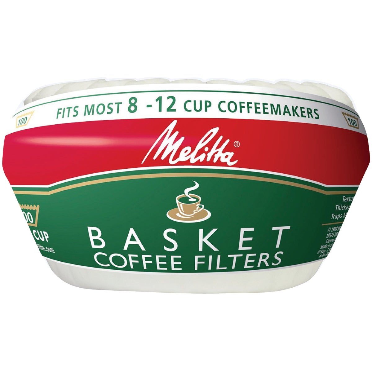 Melitta 8-12 Cup White Basket Coffee Filter (100-Pack)