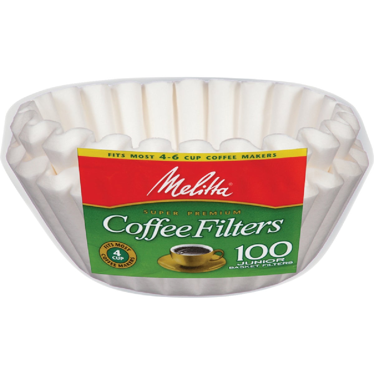 Melitta Junior 4-6 Cup Basket Coffee Filter (100-Pack)