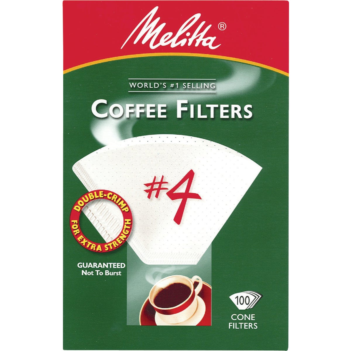 Melitta #4 Cone 8-12 Cup White Coffee Filter (100-Pack)