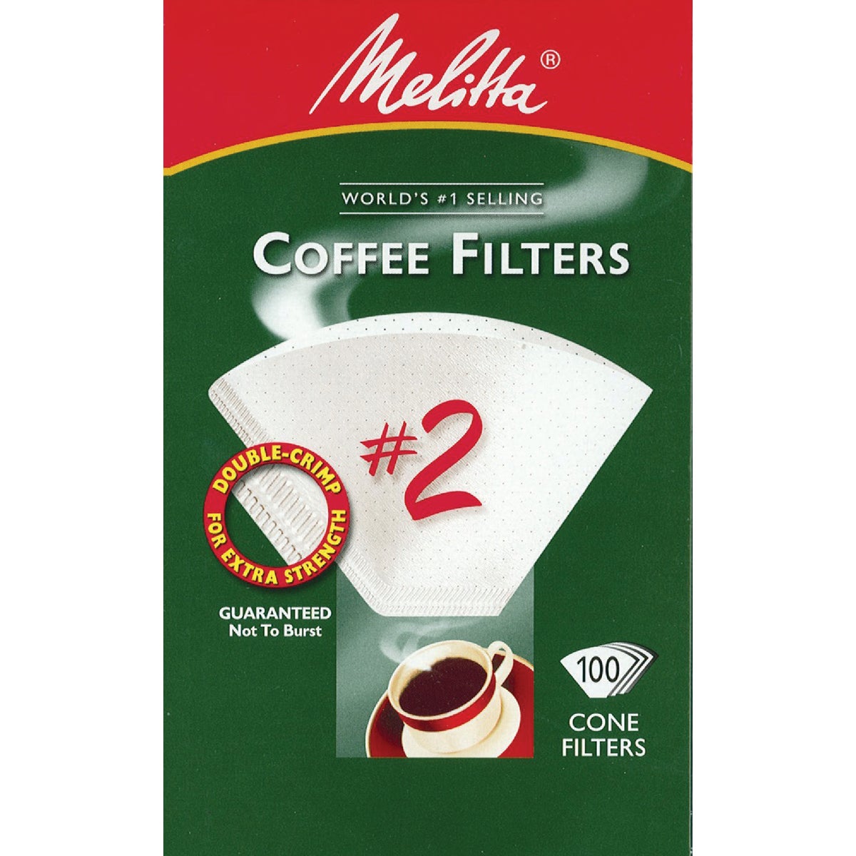 Melitta #2 Cone 4-6 Cup Coffee Filter (100-Pack)