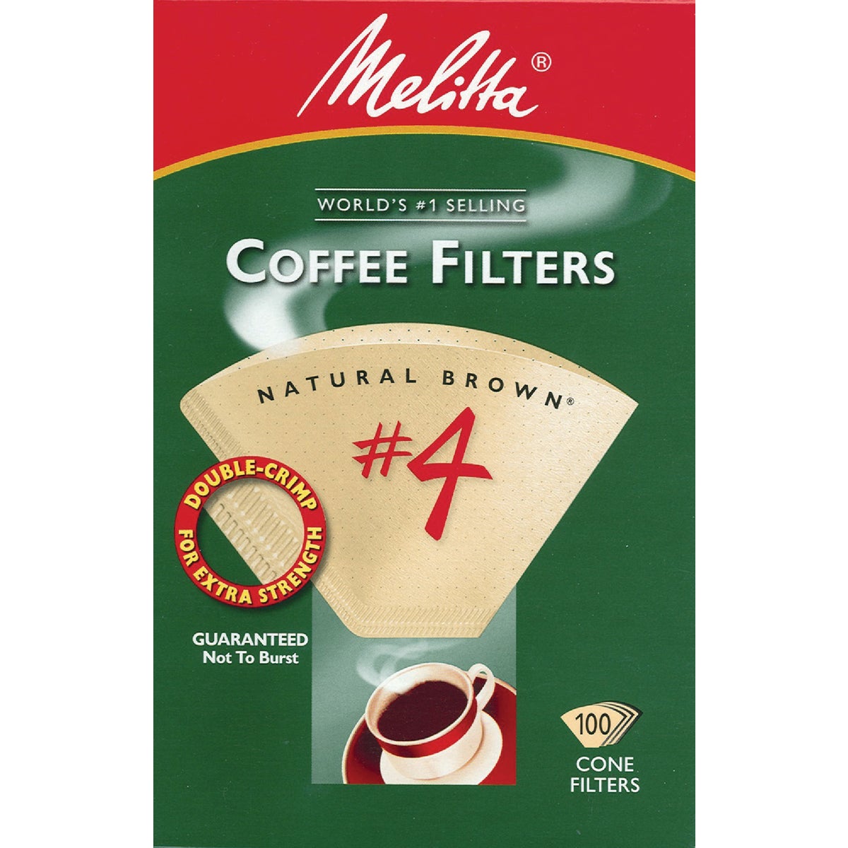 Melitta #4 Cone 8-12 Cup Brown Coffee Filter (100-Pack)