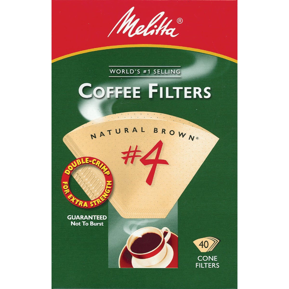 Melitta #4 Cone 8-12 Cup Brown Coffee Filter (40-Pack)