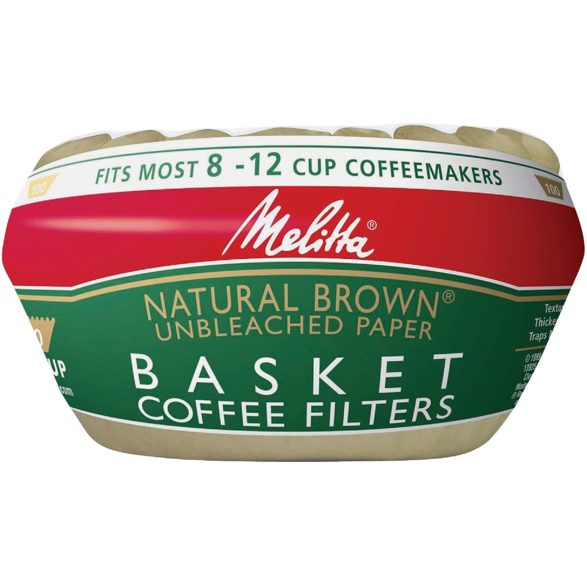 Melitta 8-12 Cup Brown Basket Coffee Filter (100-Pack)