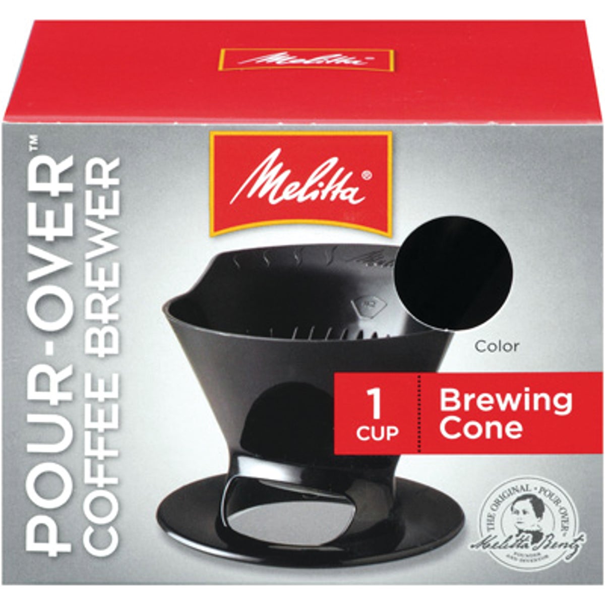 Melitta Pour-Over Black 1 Cup Filter Cone Coffee Brewer